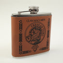 MacLaren Clan Crest PU Leather Covered Hip Flask