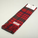 Ross Red Modern Tartan Lambswool Scarf