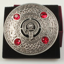 MacLeod Clan Crest Pewter Plaid Brooch