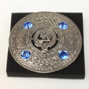 Forsyth Clan Crest Pewter Plaid Brooch
