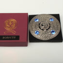 Forsyth Clan Crest Pewter Plaid Brooch