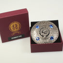Forsyth Clan Crest Pewter Plaid Brooch