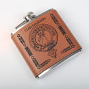 Davidson Clan Crest PU Leather Covered Hip Flask