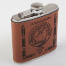 Davidson Clan Crest PU Leather Covered Hip Flask
