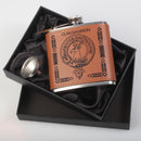 Davidson Clan Crest PU Leather Covered Hip Flask