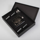 Kerr Clan Crest engraved 6oz Matt Black Hip Flask Gift Set with Cups and Funnel