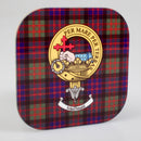 MacDonald Clan Crest and Tartan Wooden Coaster 4 Pack