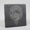 Rutherford Clan Crest Slate Coaster