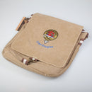Canvas Messenger Bag with Embroidered Crest