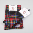 Tie and Pocket Square Gift Set - Stewart Black Modern Tartan