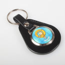 Clan Crest Real Leather Key Fob (Round)