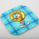 Oliphant Clan Crest and Tartan Wooden Coaster 4 Pack