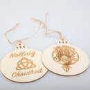 Douglas Clan Crest Woodcraft Christmas Ornaments - 3 Pack