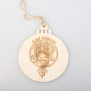Douglas Clan Crest Woodcraft Christmas Ornaments - 3 Pack