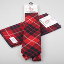 Tie and Pocket Square Gift Set - Hamilton Red Modern Tartan