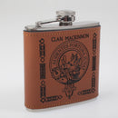 MacKinnon Clan Crest PU Leather Covered Hip Flask