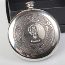 Malcolm Paisley Pattern Clan Crest Sporran Flask