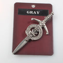 Clan Crest Pewter Kilt Pin with Gray Crest