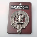MacDonald of Keppoch Clan Crest Badge in Pewter