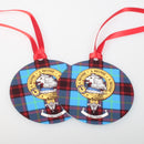 Hume /  Home Clan Crest and Tartan Metal Christmas Ornament - 6 Styles Available