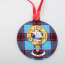 Hume /  Home Clan Crest and Tartan Metal Christmas Ornament - 6 Styles Available