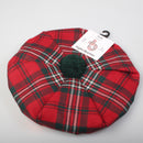 Unisex Wool Tam in Scott Red Modern Tartan