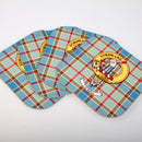 Balfour Clan Crest and Tartan Wooden Coaster 4 Pack