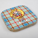 Balfour Clan Crest and Tartan Wooden Coaster 4 Pack