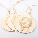 Gunn Clan Crest Woodcraft Christmas Ornaments - 3 Pack