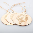 Gunn Clan Crest Woodcraft Christmas Ornaments - 3 Pack
