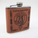 MacNaughton Clan Crest PU Leather Covered Hip Flask