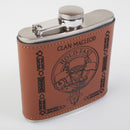 MacLeod Clan Crest PU Leather Covered Hip Flask