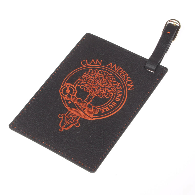 Anderson Clan Crest Engraved PU Leather Luggage Tag