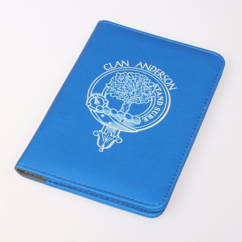 Anderson Clan Crest Leather Passport Cover