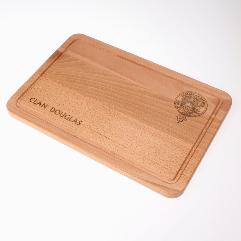 Douglas Clan Crest Engraved Wooden Chopping board
