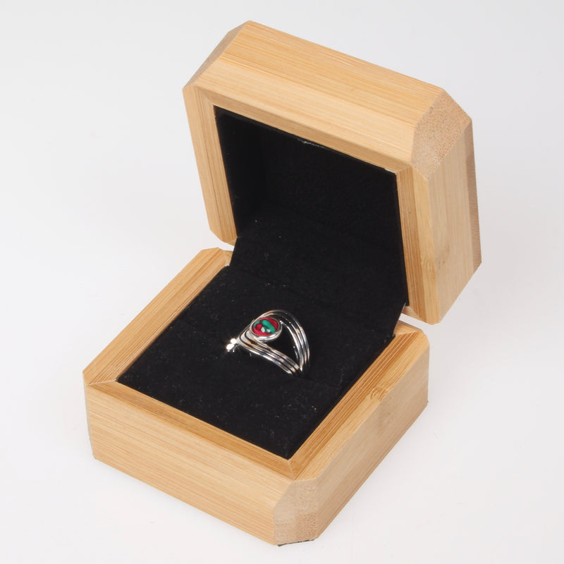 Clan Crest Engraved Luxury Wooden Ring Box