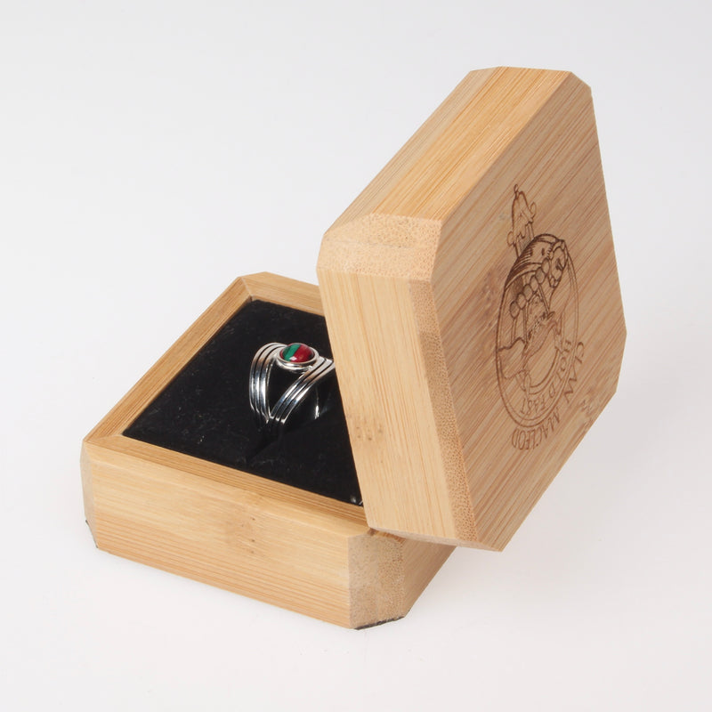 Clan Crest Engraved Luxury Wooden Ring Box