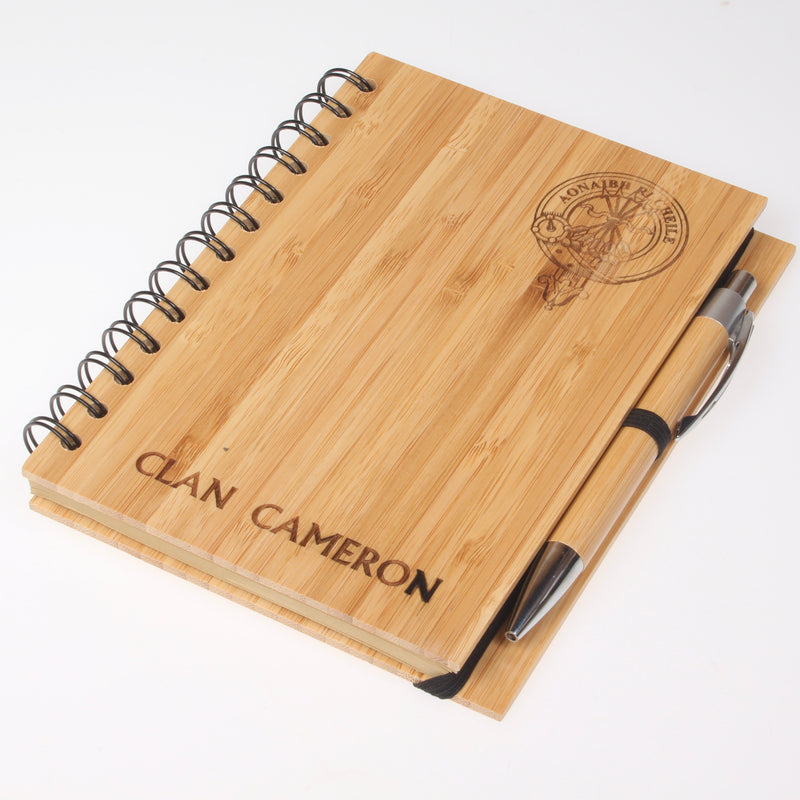 Clan Crest engraved Wooden Bamboo Notepad