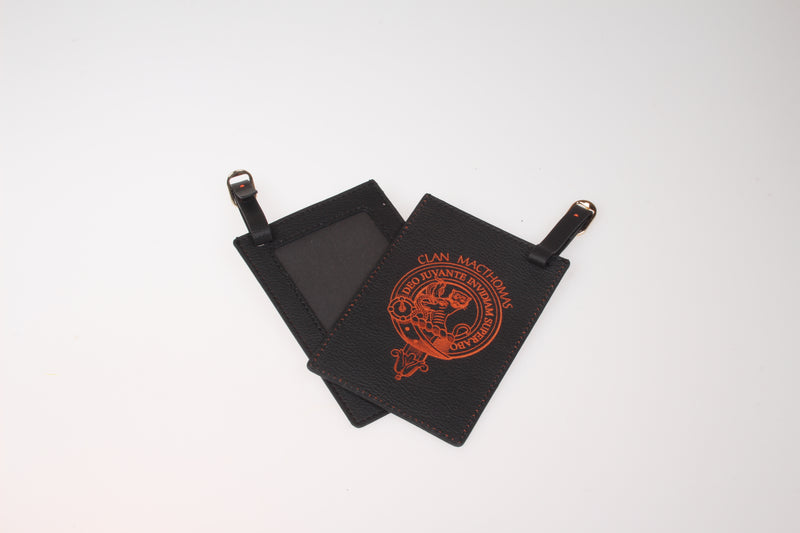 MacThomas Clan Crest Engraved PU Leather Luggage Tag