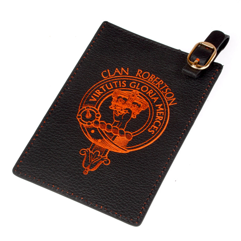 Robertson Clan Crest Engraved PU Leather Luggage Tag