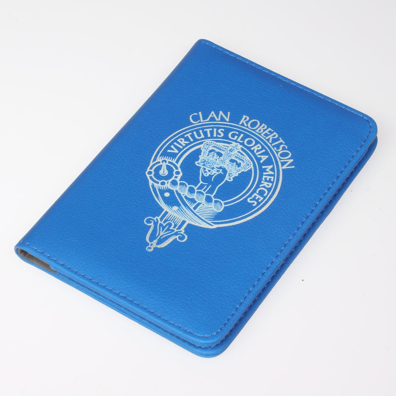 Robertson Clan Crest Leather Passport Cover