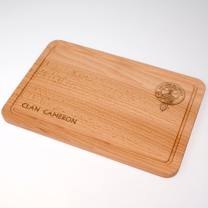 Cameron Clan Crest Engraved Wooden Chopping board