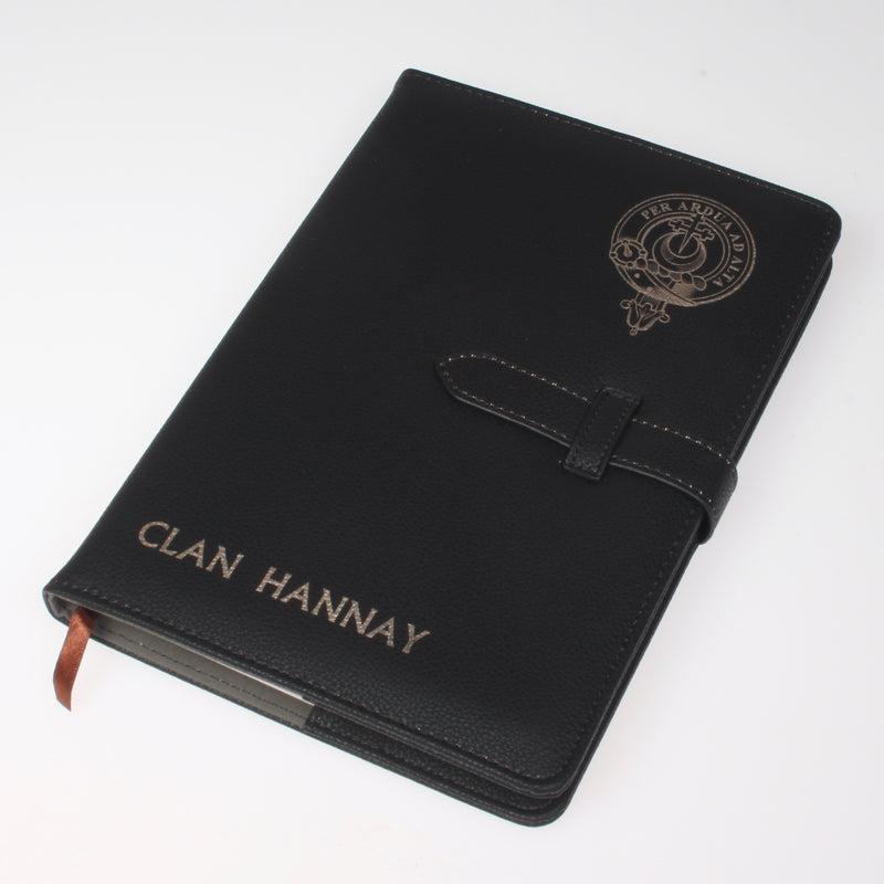 Hannay Clan Crest Leather Bound Notebook A5