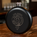 Clan Crest Black Steel 5oz Sporran Flask