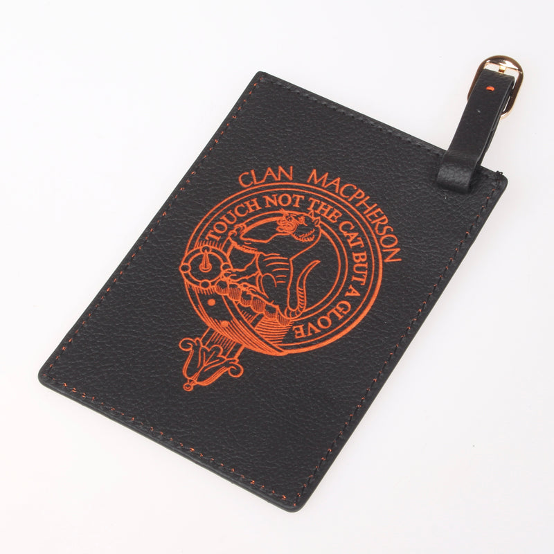 MacPherson Clan Crest Engraved PU Leather Luggage Tag