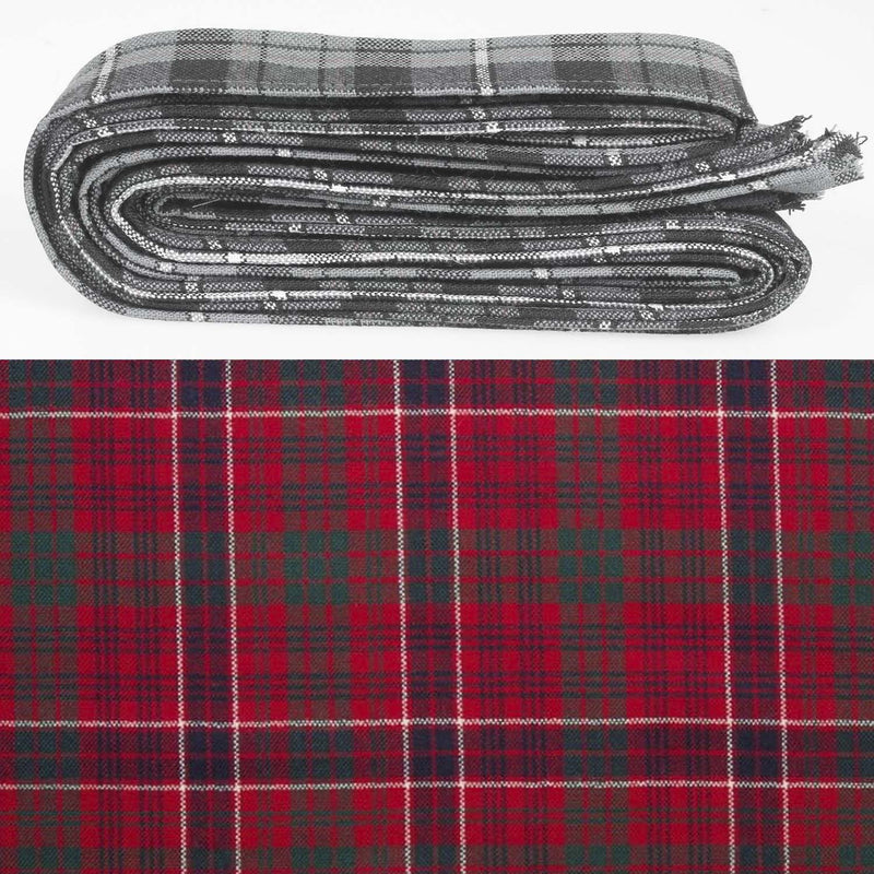 Wool Strip Ribbon in MacRae Red Modern Tartan - 5 Strips, Choose Your Width