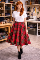 Full Lined Tartan Circle Skirt in Hay Modern