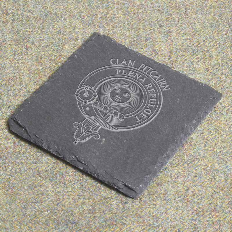 Pitcairn Clan Crest Slate Coaster