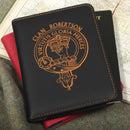Robertson Clan Crest Leather Passport Cover