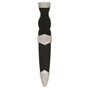 Close-up view of the Celtic Plain Top Sgian Dubh showcasing the stainless steel blade and plain top design.
